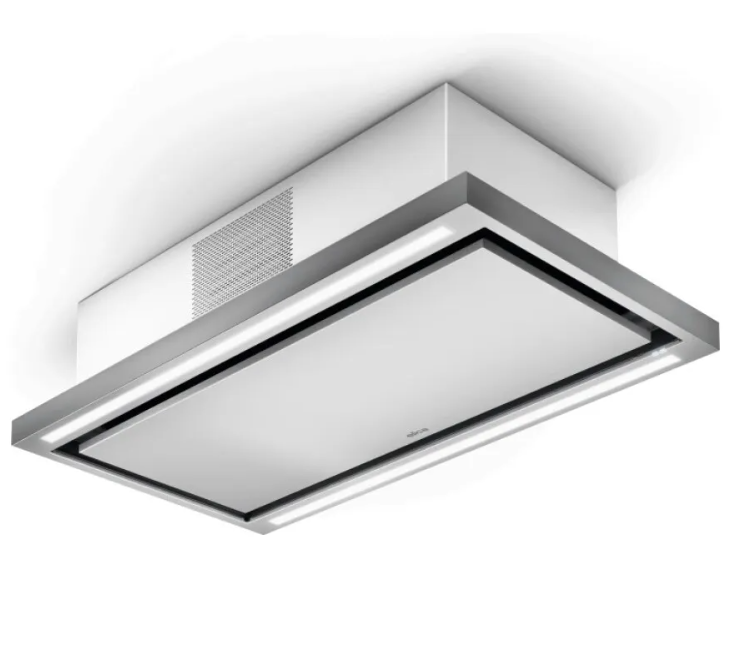 Elica CLOUD SEVEN IX/F/90 Campana extractora de techo filtrante de 90 cm, acero inoxidable + blanco