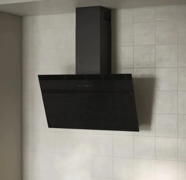 Elica NEAT @ BL/A/90 Campana extractora de pared de 90 cm, cristal negro.